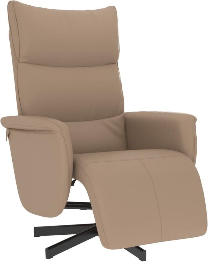 VidaXL Fauteuil verstelbaar met voetensteun kunstleer cappuccinokleur