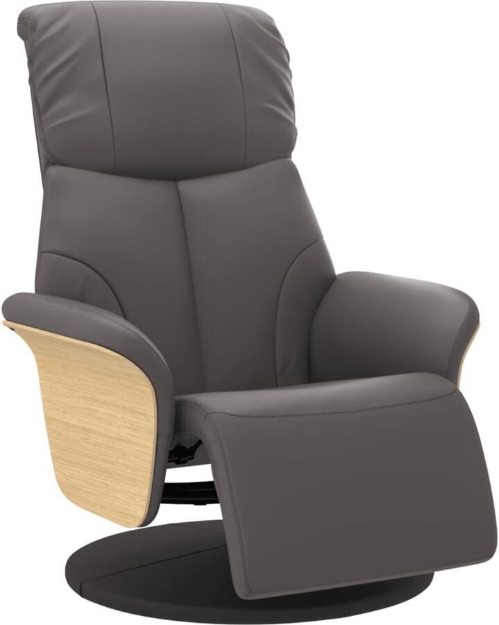 VidaXL Fauteuil verstelbaar met voetensteun kunstleer grijs - Foto 3