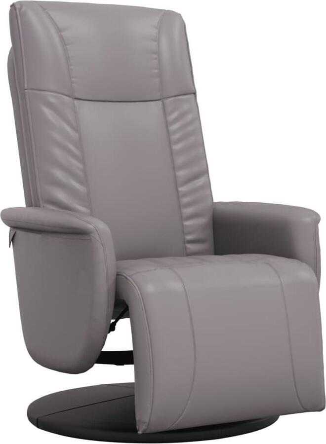 VidaXL Fauteuil verstelbaar met voetensteun kunstleer grijs - Foto 2