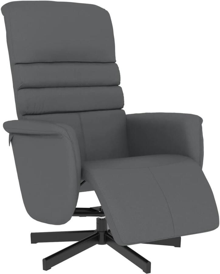 VidaXL Fauteuil verstelbaar met voetensteun kunstleer grijs