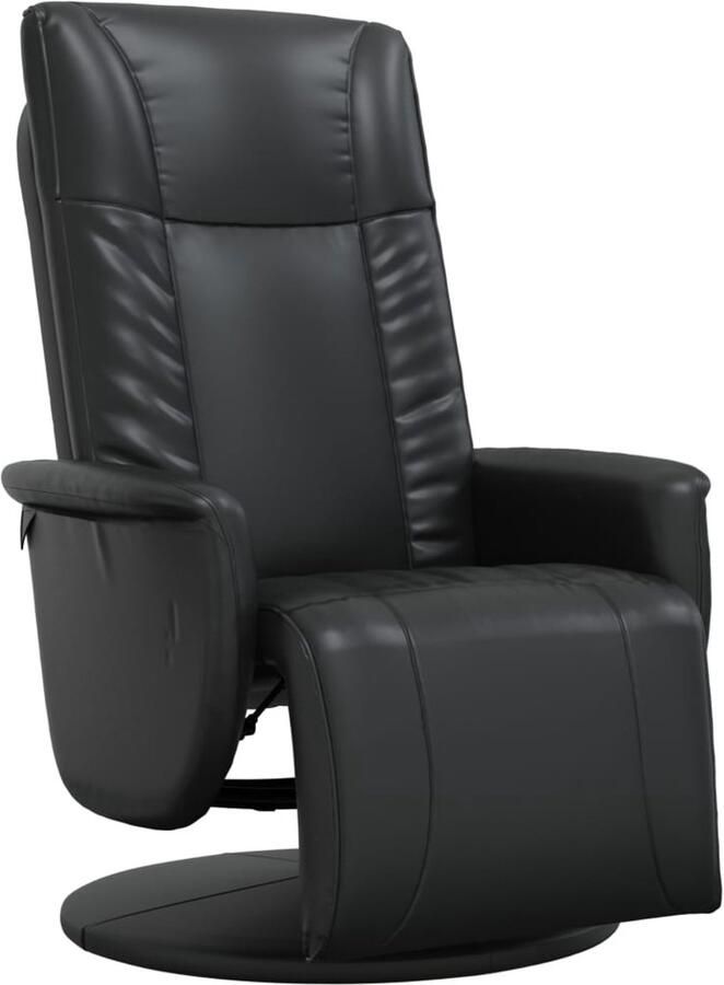 VidaXL Fauteuil verstelbaar met voetensteun kunstleer zwart