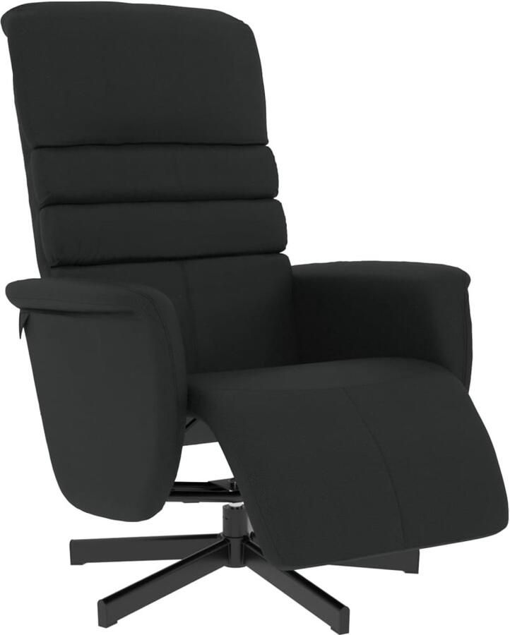 VidaXL Fauteuil verstelbaar met voetensteun kunstleer zwart