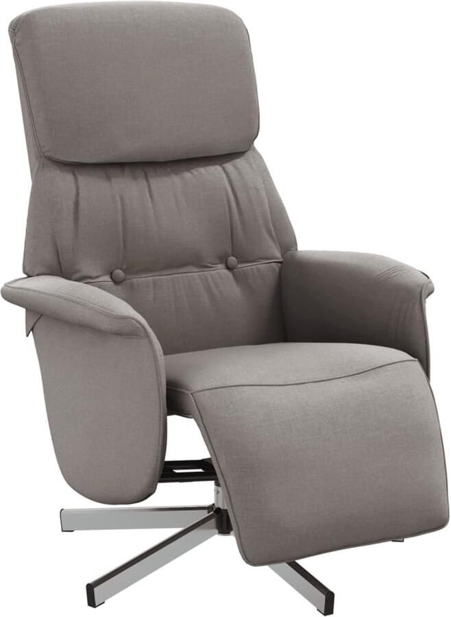 VidaXL Fauteuil verstelbaar met voetensteun stof taupe