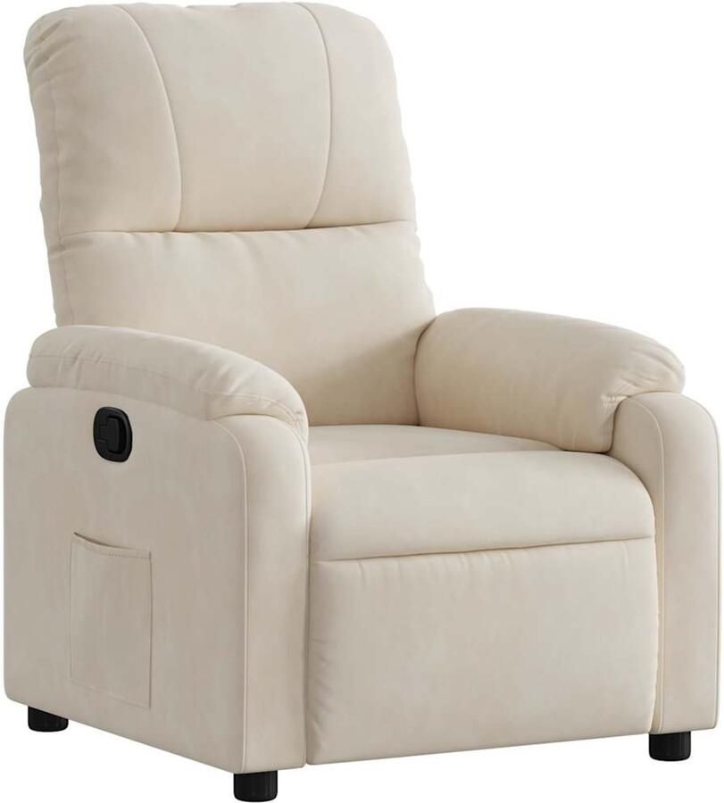 VidaXL Fauteuil verstelbaar microvezelstof beige