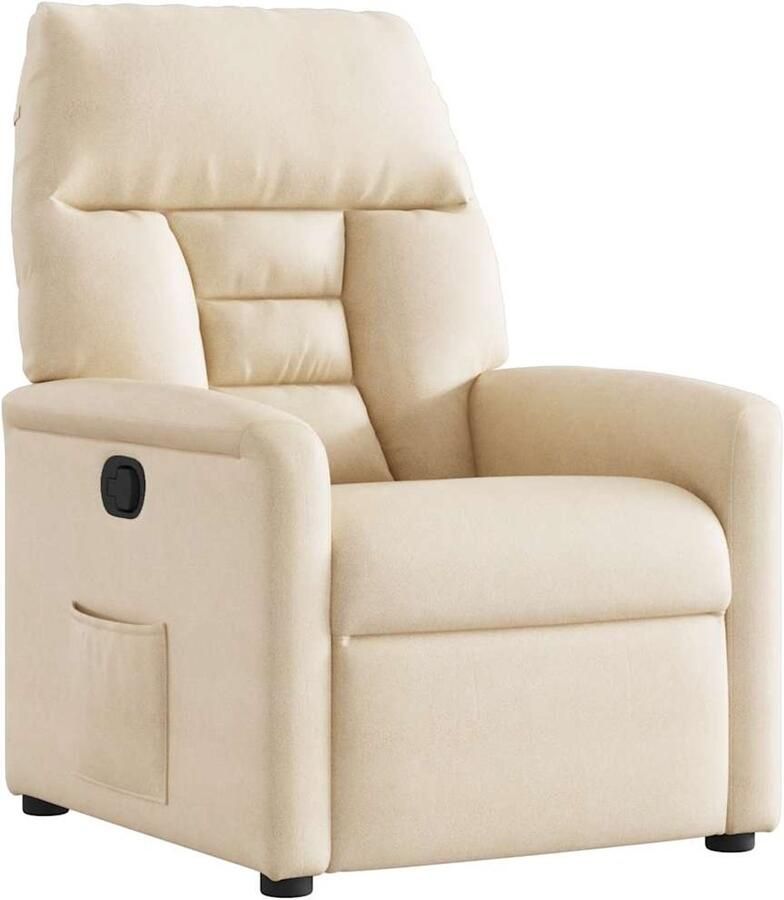 VidaXL Fauteuil verstelbaar microvezelstof beige