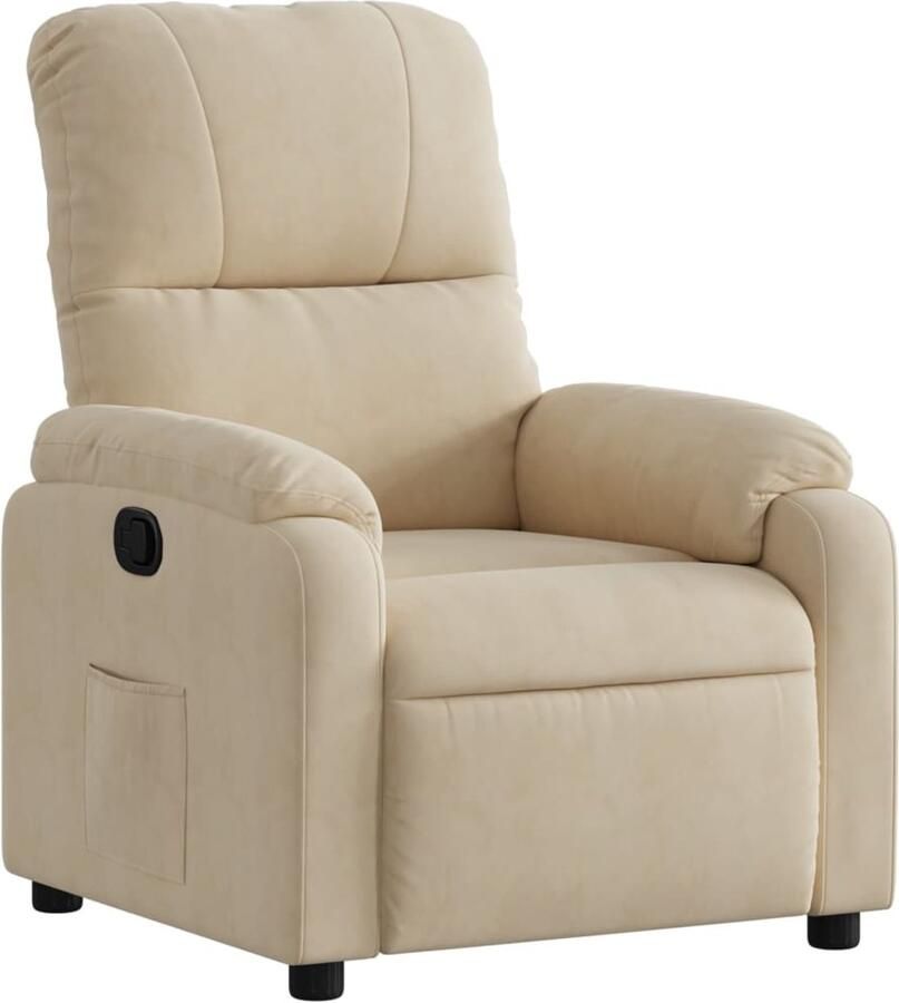 VidaXL Fauteuil verstelbaar microvezelstof crèmekleurig