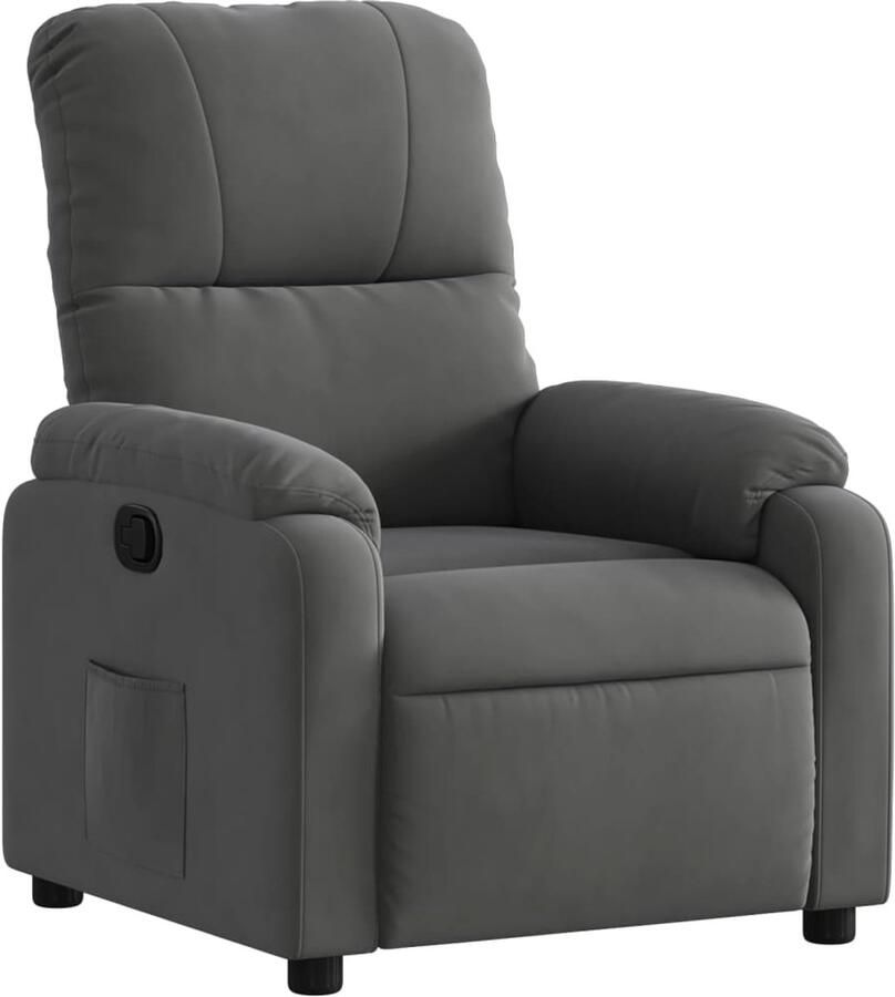 VidaXL Fauteuil verstelbaar microvezelstof donkergrijs