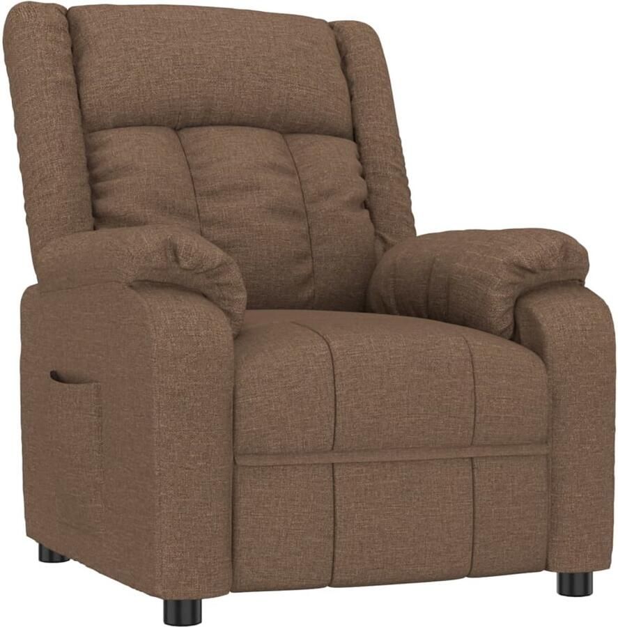 VidaXL Fauteuil verstelbaar stof bruin - Foto 3