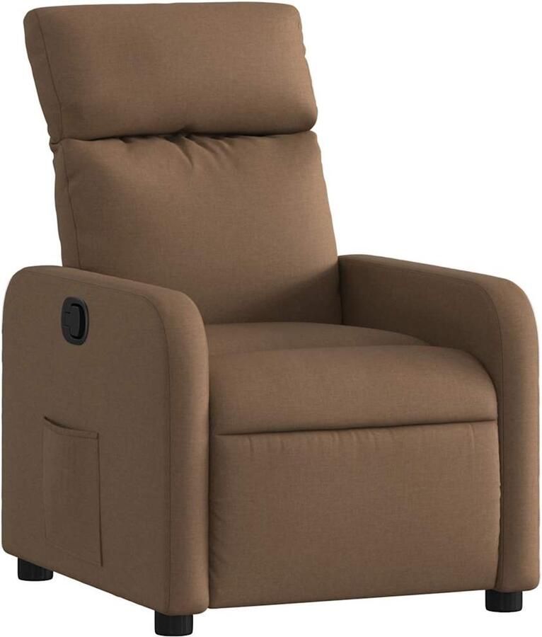 VidaXL Fauteuil verstelbaar stof bruin