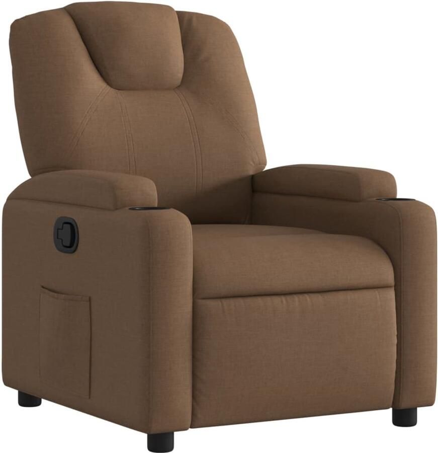VidaXL Fauteuil verstelbaar stof bruin