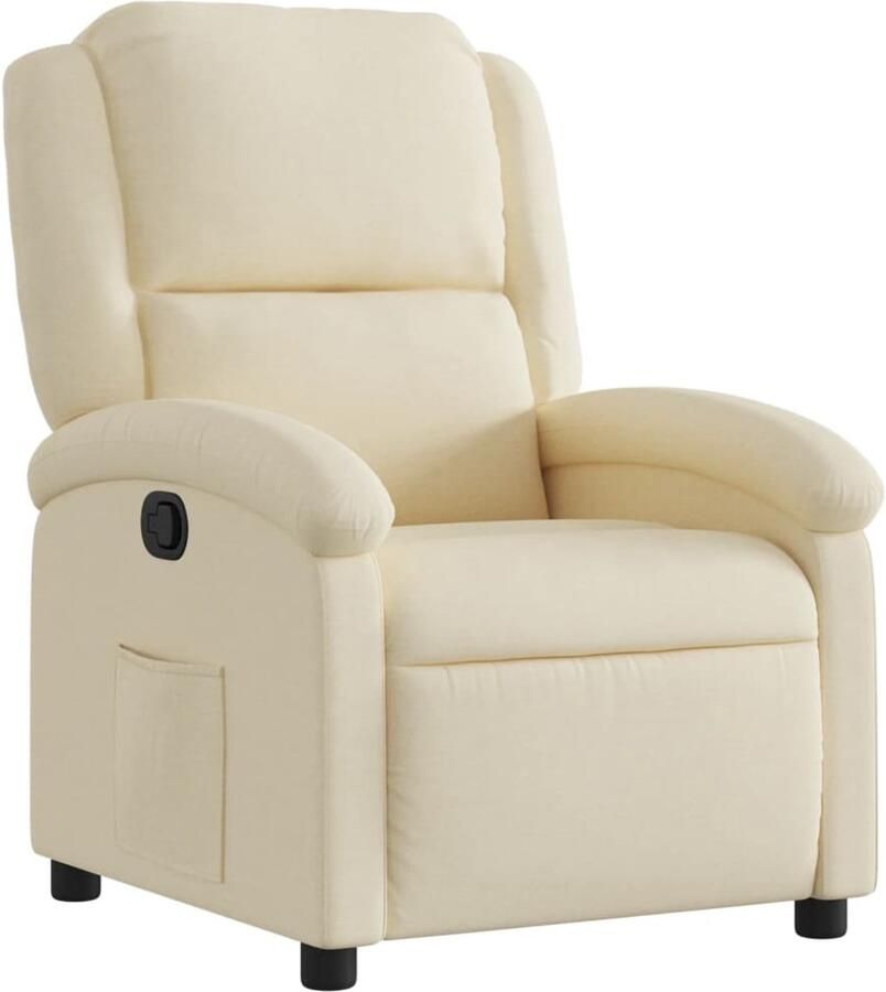 VidaXL Fauteuil verstelbaar stof crèmekleurig