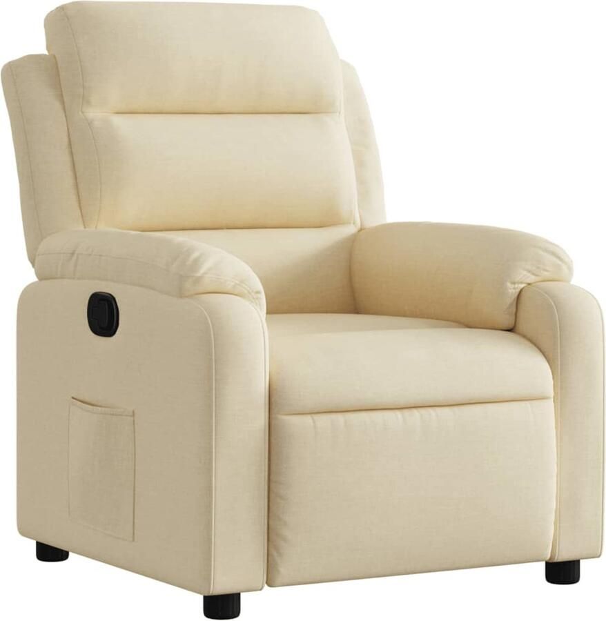 VidaXL Fauteuil verstelbaar stof crèmekleurig