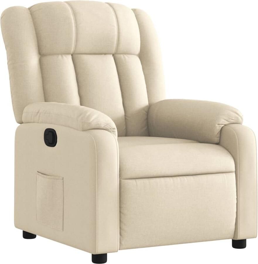 VidaXL Fauteuil verstelbaar stof crèmekleurig