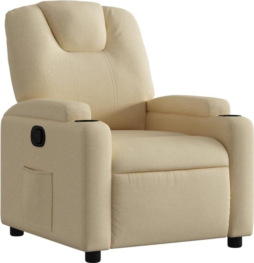 VidaXL Fauteuil verstelbaar stof crèmekleurig