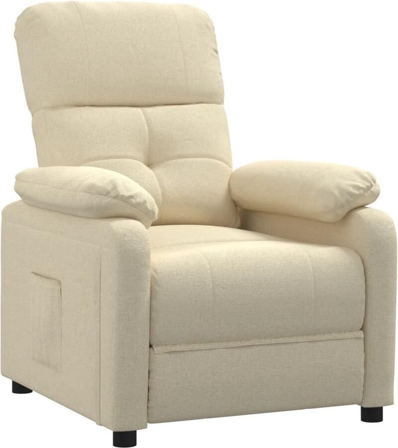 VidaXL Fauteuil verstelbaar stof crèmekleurig - Foto 2