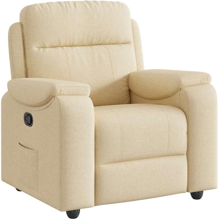 VidaXL Verstelbare Fauteuil Crèmestof Stijlvol & Comfortabel