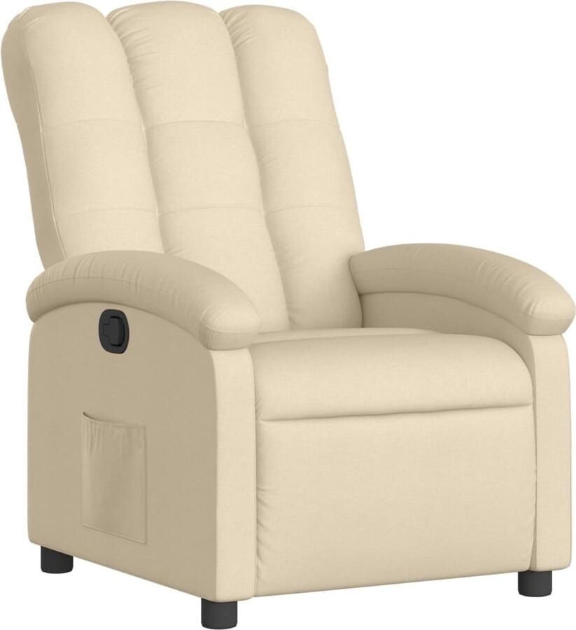 VidaXL Fauteuil verstelbaar stof crèmekleurig