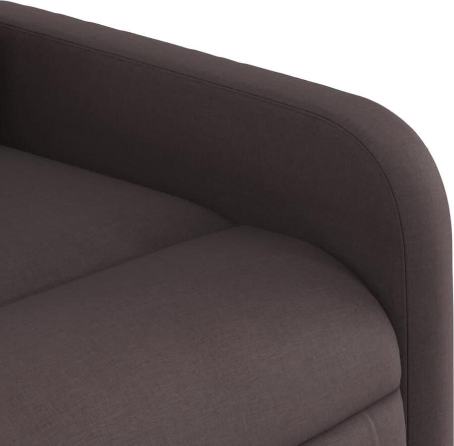 VidaXL Fauteuil verstelbaar stof donkerbruin - Foto 3