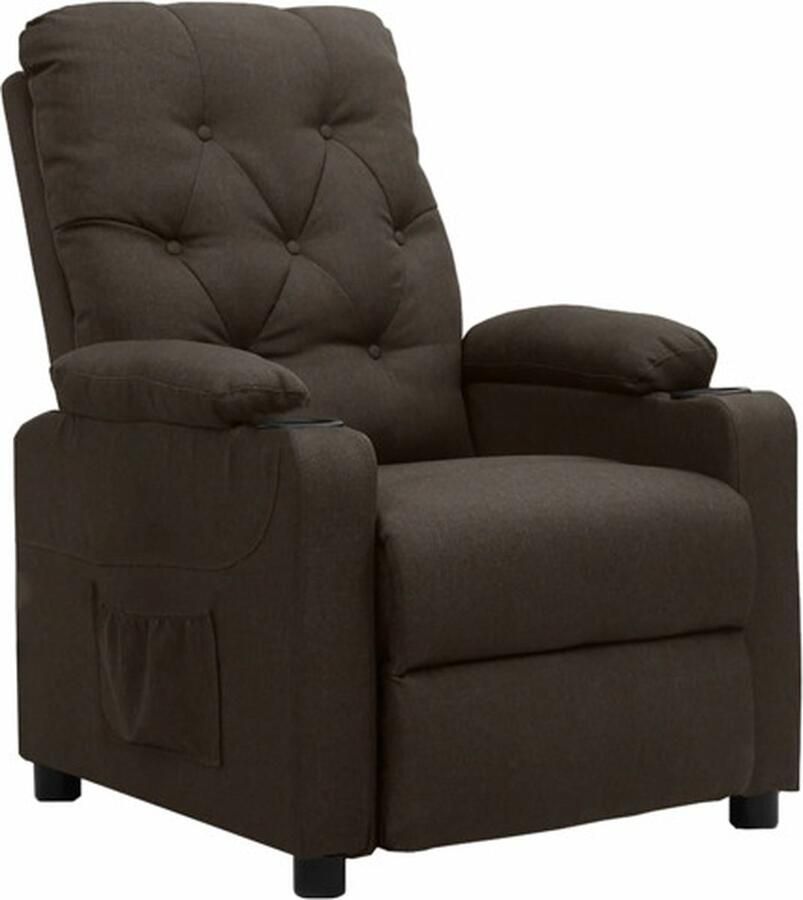 VidaXL Fauteuil verstelbaar stof donkerbruin