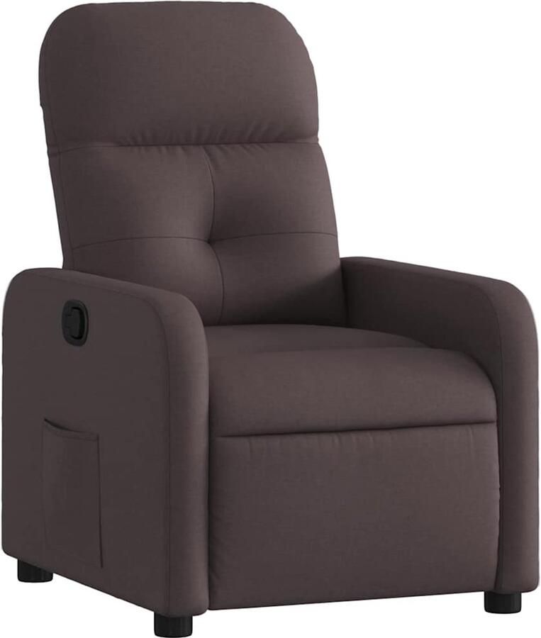 VidaXL Fauteuil verstelbaar stof donkerbruin - Foto 2