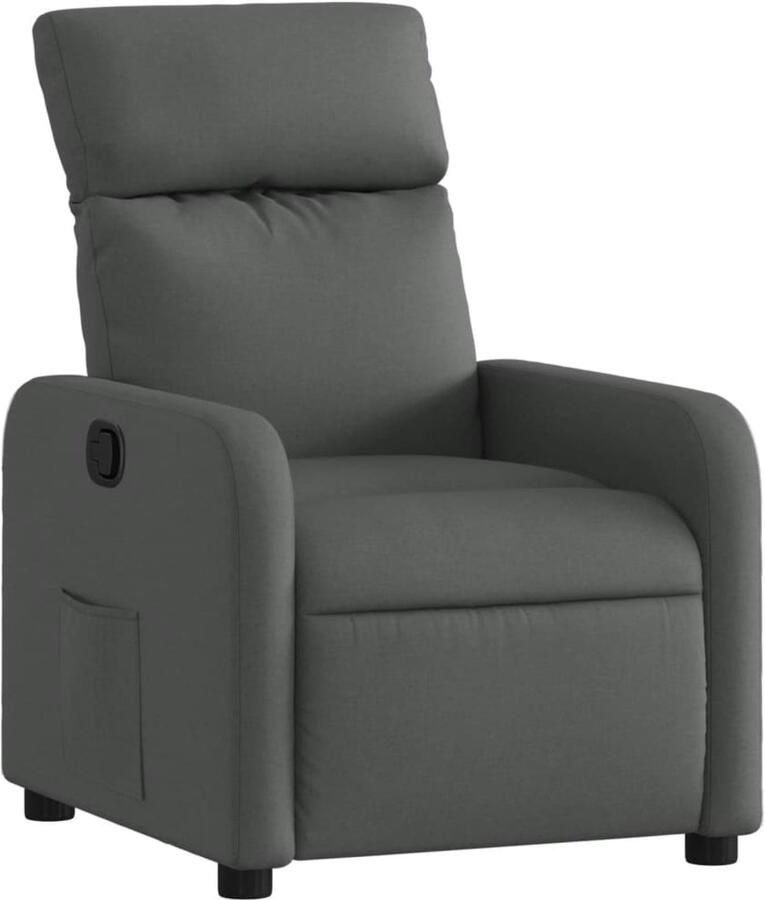 VidaXL Fauteuil verstelbaar stof donkergrijs - Foto 4