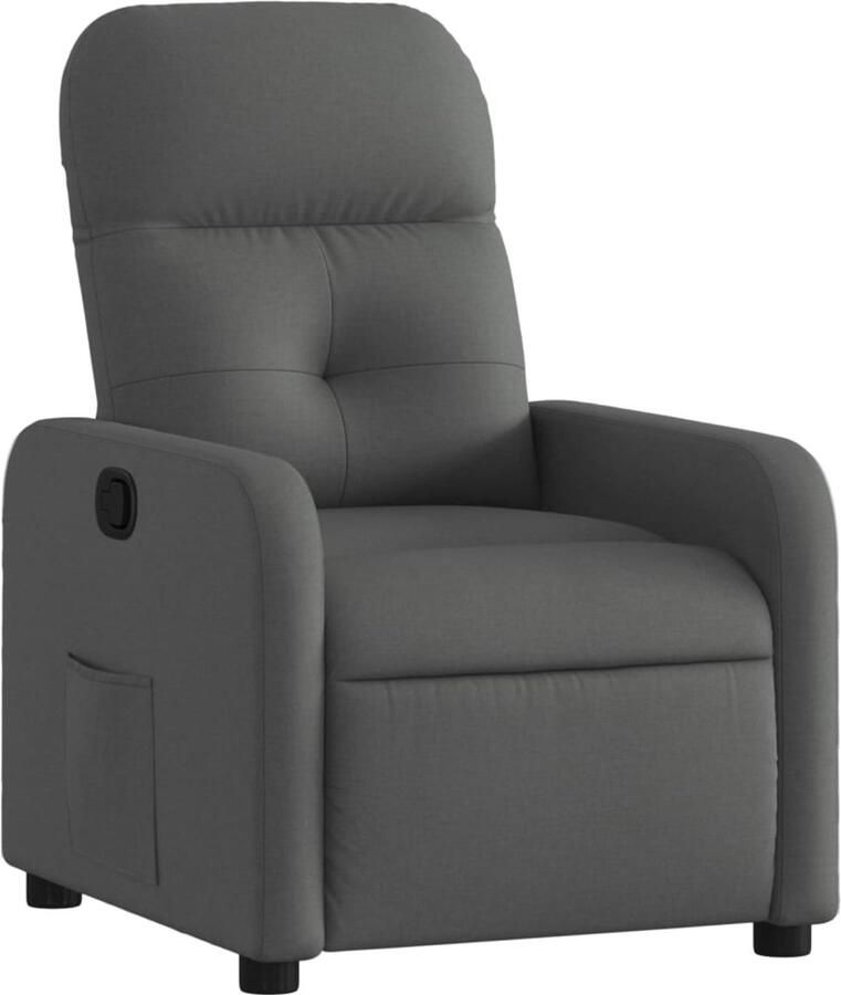 VidaXL Fauteuil verstelbaar stof donkergrijs - Foto 2
