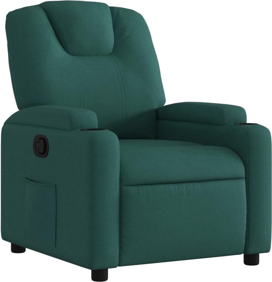 VidaXL Fauteuil verstelbaar stof donkergroen