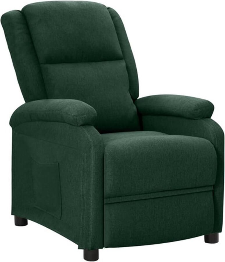 VidaXL Fauteuil verstelbaar stof donkergroen - Foto 2