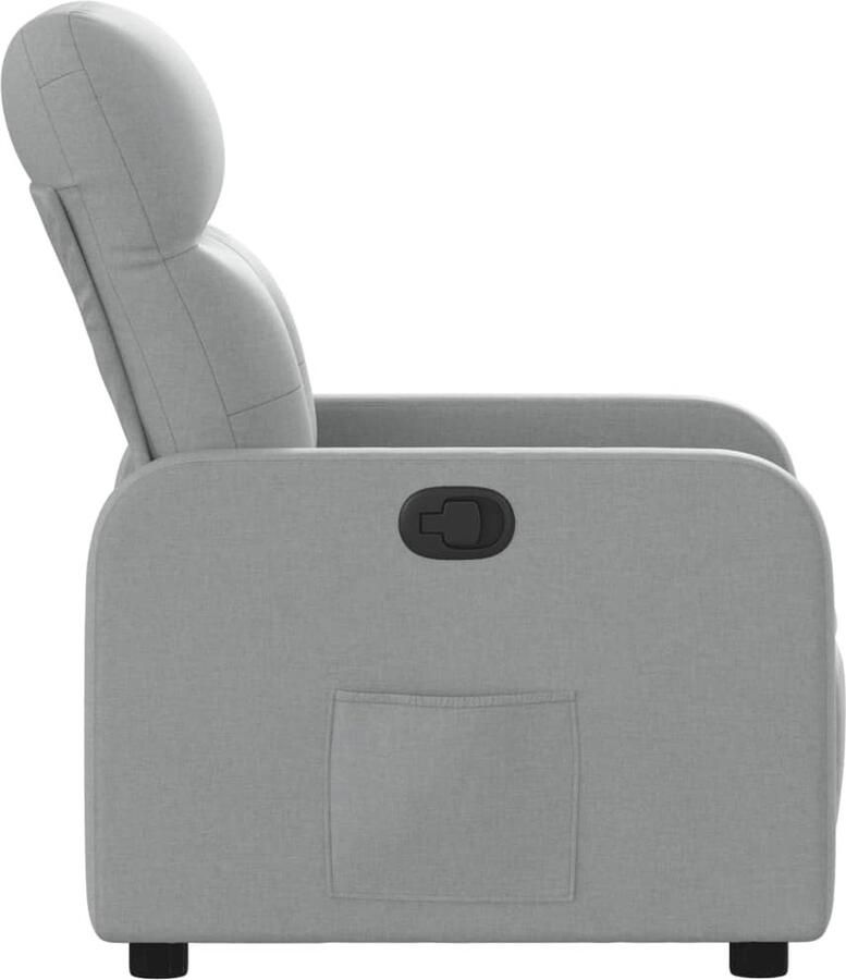 VidaXL Fauteuil verstelbaar stof lichtgrijs - Foto 4