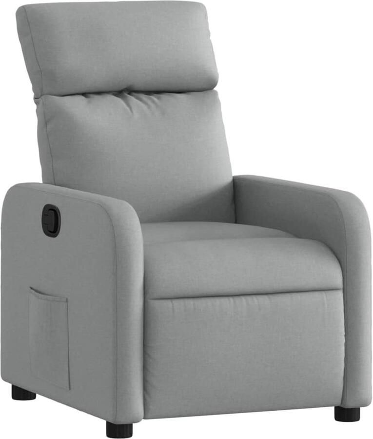 VidaXL Fauteuil verstelbaar stof lichtgrijs - Foto 2