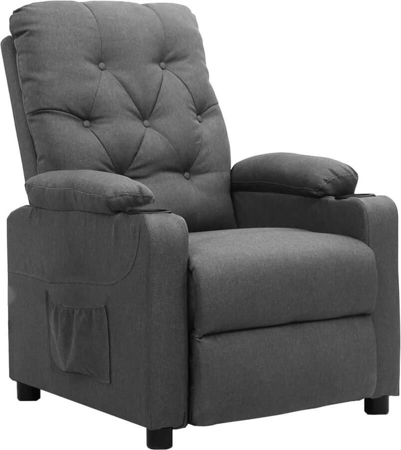 VidaXL Fauteuil Verstelbaar Stof Lichtgrijs Comfortabele Fauteuil Relaxfauteuil Lounge Stoel Fauteuils Grijs Loungestoelen