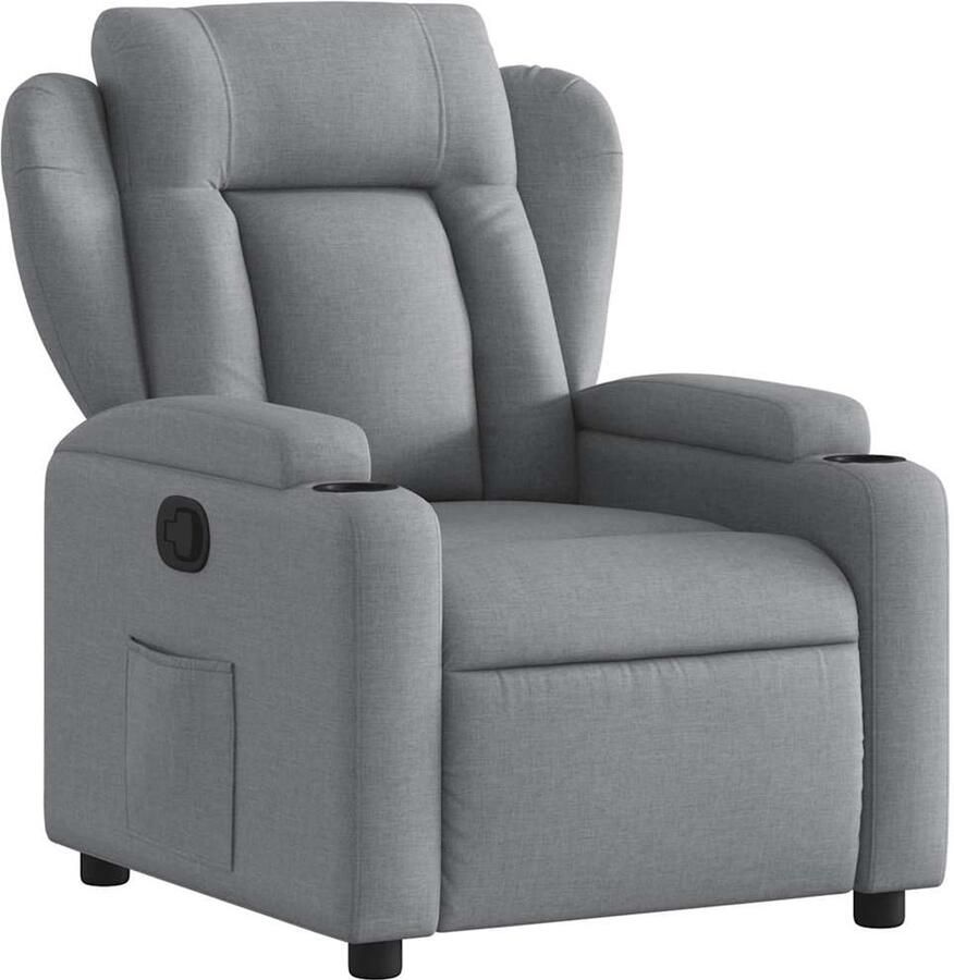VidaXL Elektrische Fauteuil Stof Lichtgrijs Elektrische Fauteuil Loungestoel Relaxfauteuil Fauteuils Ergonomische Stoel