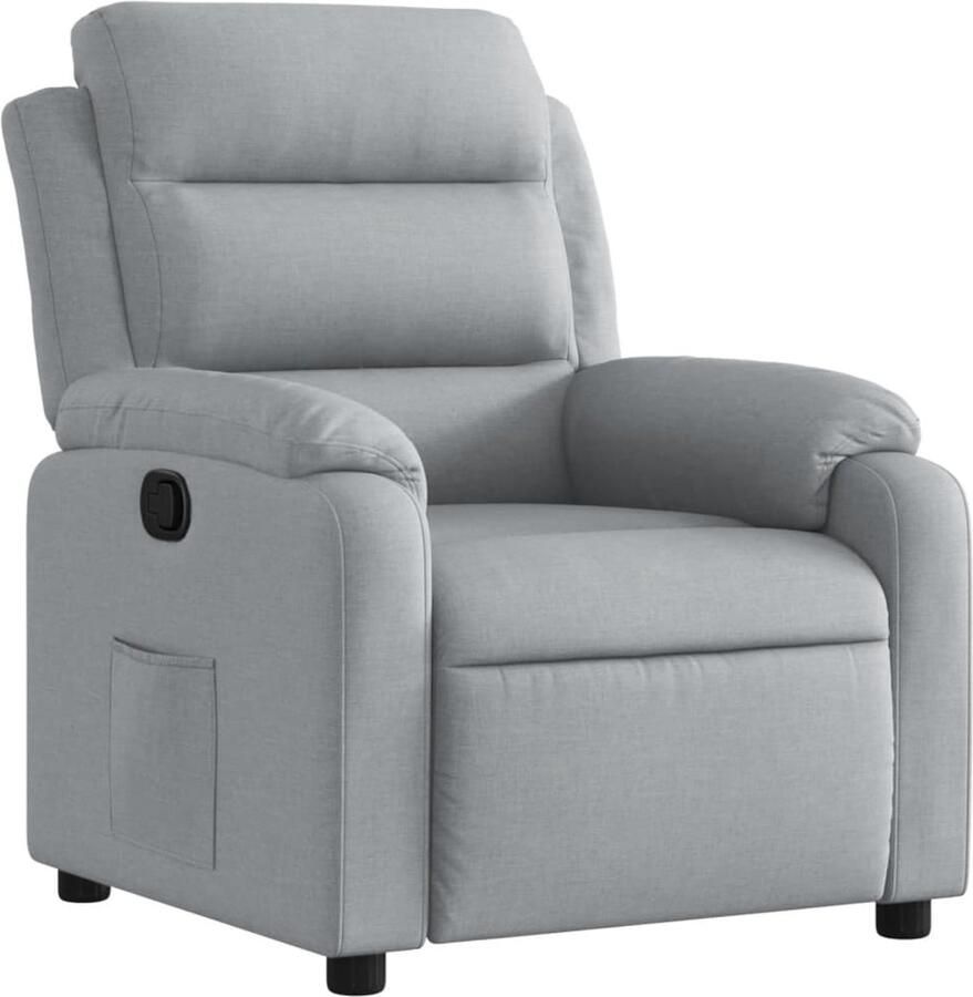 VidaXL Fauteuil verstelbaar stof lichtgrijs