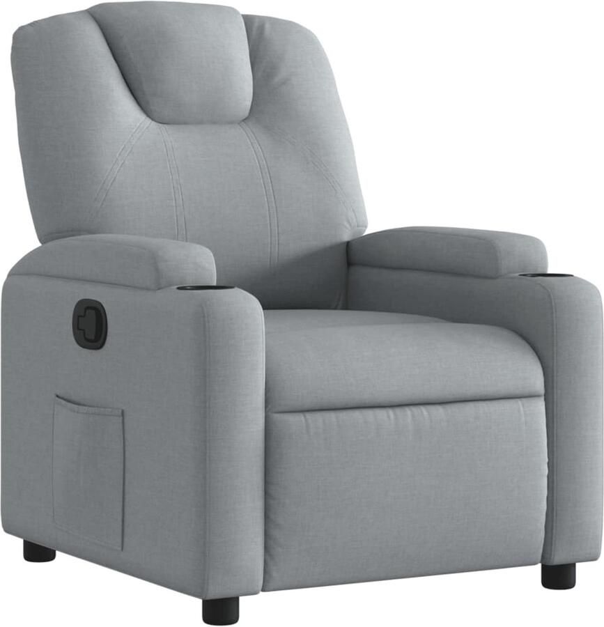 VidaXL Fauteuil verstelbaar stof lichtgrijs