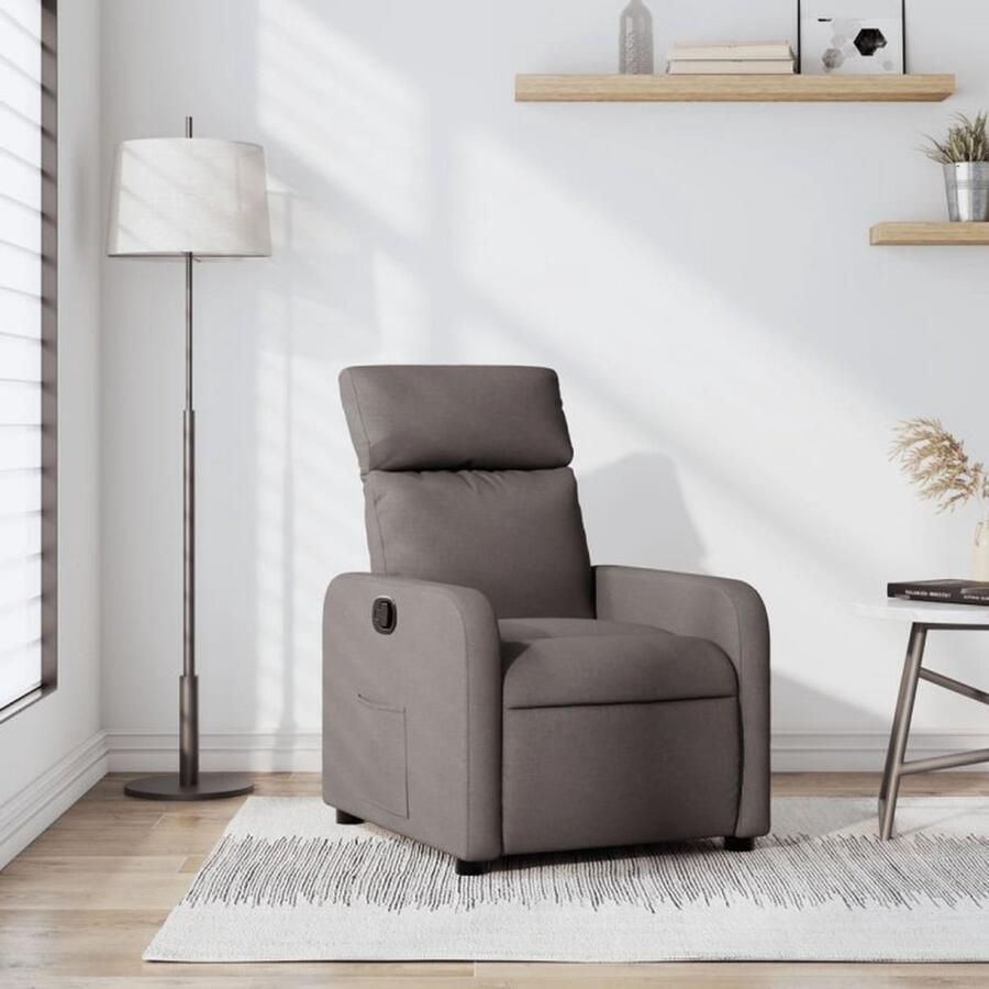 VidaXL Fauteuil verstelbaar stof taupe - Foto 2