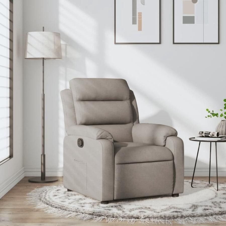 VidaXL Fauteuil verstelbaar stof taupe - Foto 2