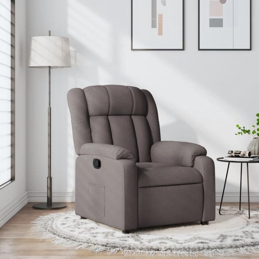 VidaXL Fauteuil verstelbaar stof taupe