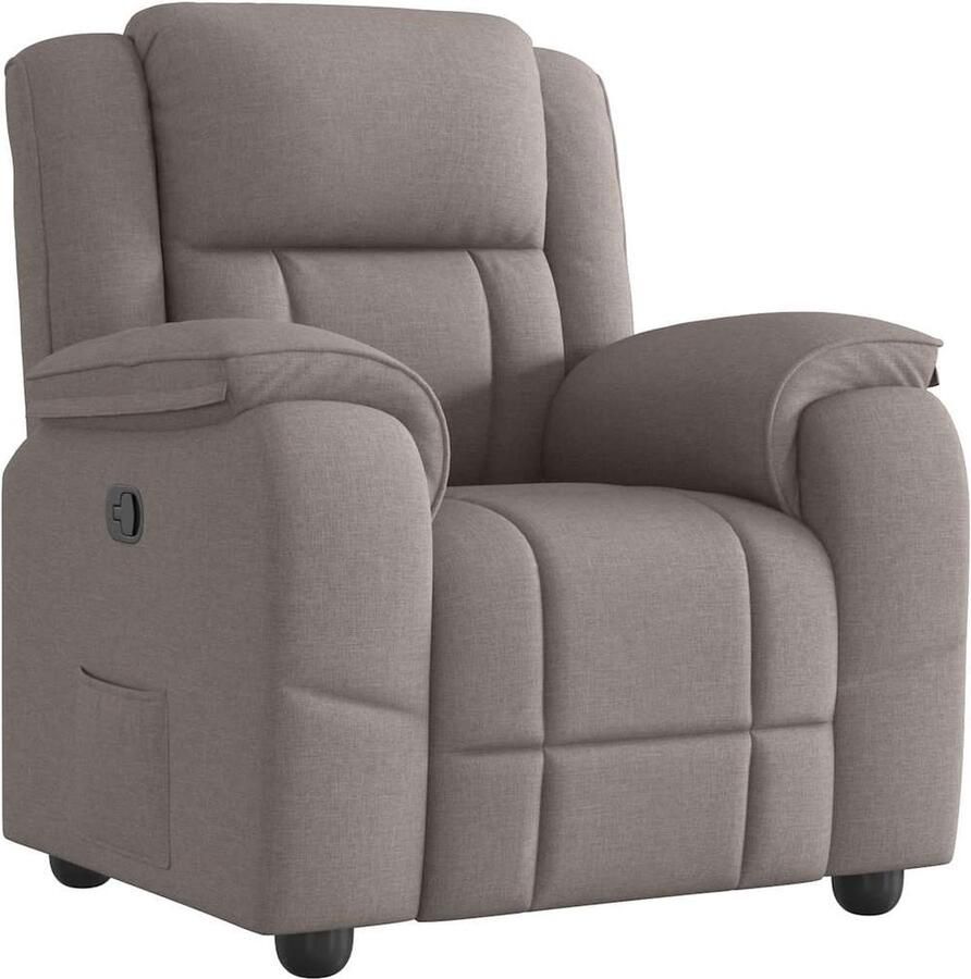VidaXL Fauteuil verstelbaar stof taupe
