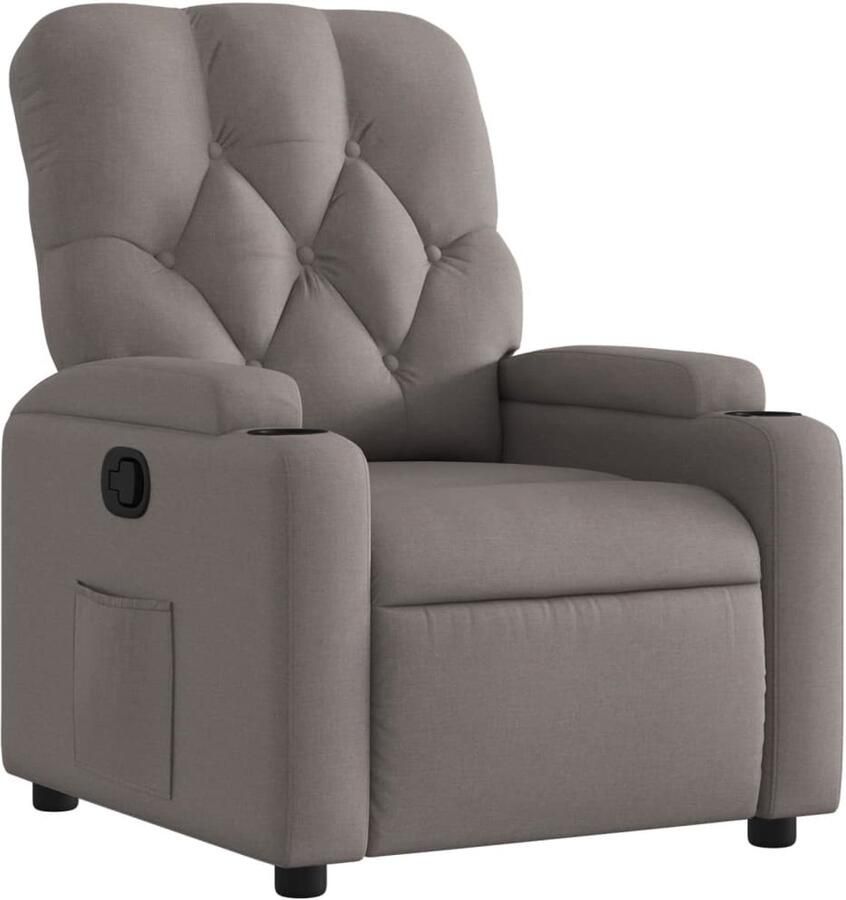 VidaXL Fauteuil verstelbaar stof taupe