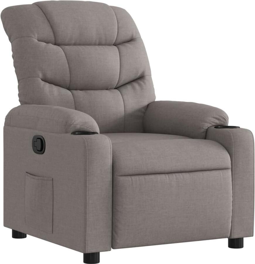 VidaXL Fauteuil verstelbaar stof taupe - Foto 2