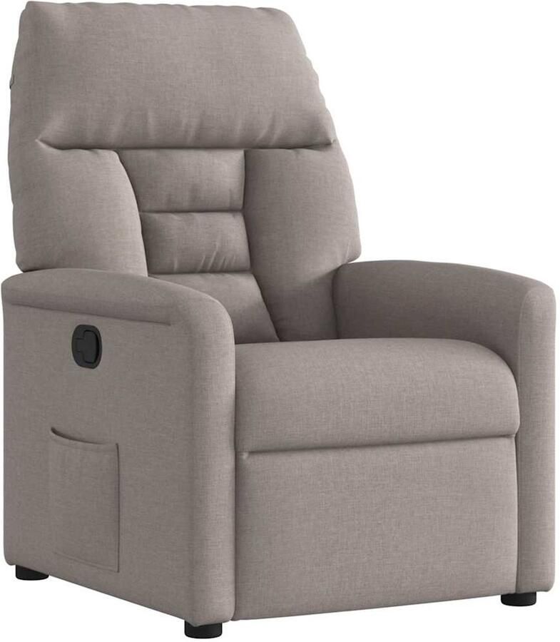 VidaXL Fauteuil verstelbaar stof taupe Comfortabel Comfortabele Fauteuil Verstelbare Stoel Lounge Stoel Fauteuils Relaxstoel