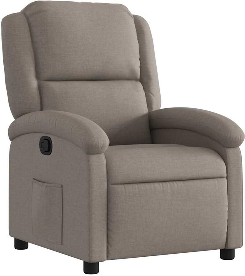 VidaXL Fauteuil verstelbaar stof taupe - Foto 3