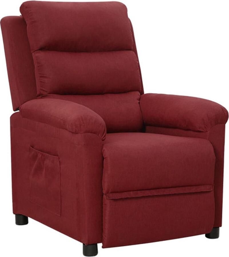 VidaXL Fauteuil Verstelbaar Stof Wijnrood Comfortabele Fauteuil Lounge Stoel Relaxfauteuil Fauteuils Rood Design Fauteuil