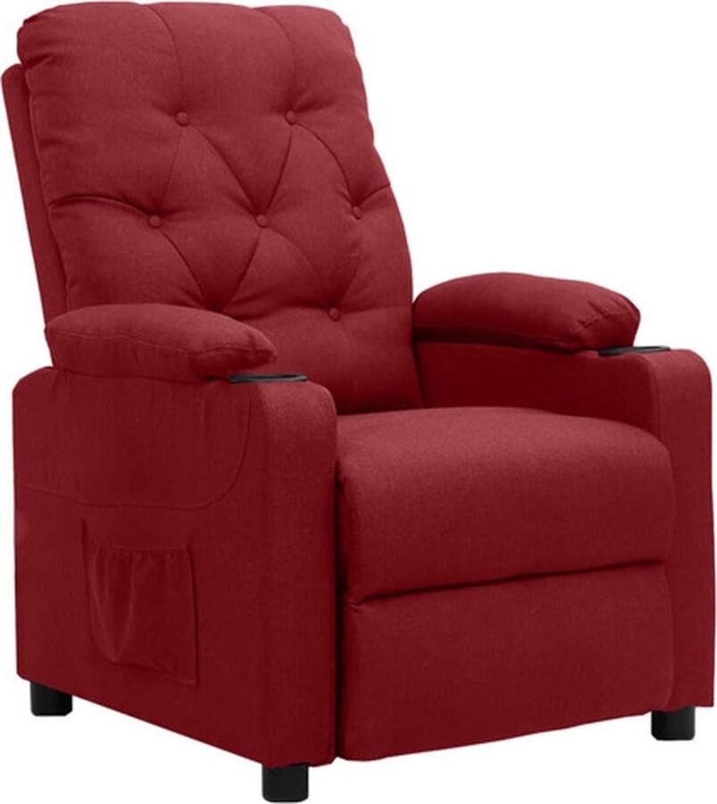 VidaXL Fauteuil verstelbaar stof wijnrood