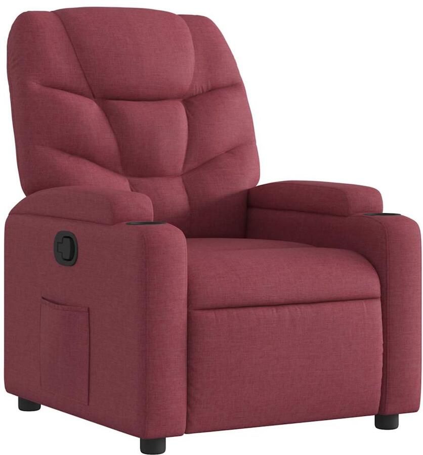 VidaXL Fauteuil verstelbaar stof wijnrood