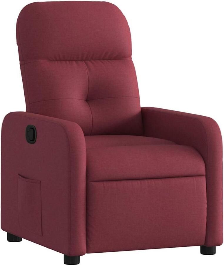 VidaXL Fauteuil verstelbaar stof wijnrood - Foto 2