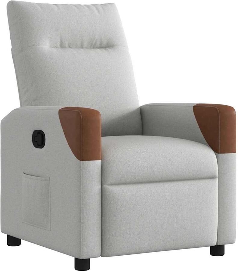 VidaXL Fauteuil verstelbaar stof wolk grijs