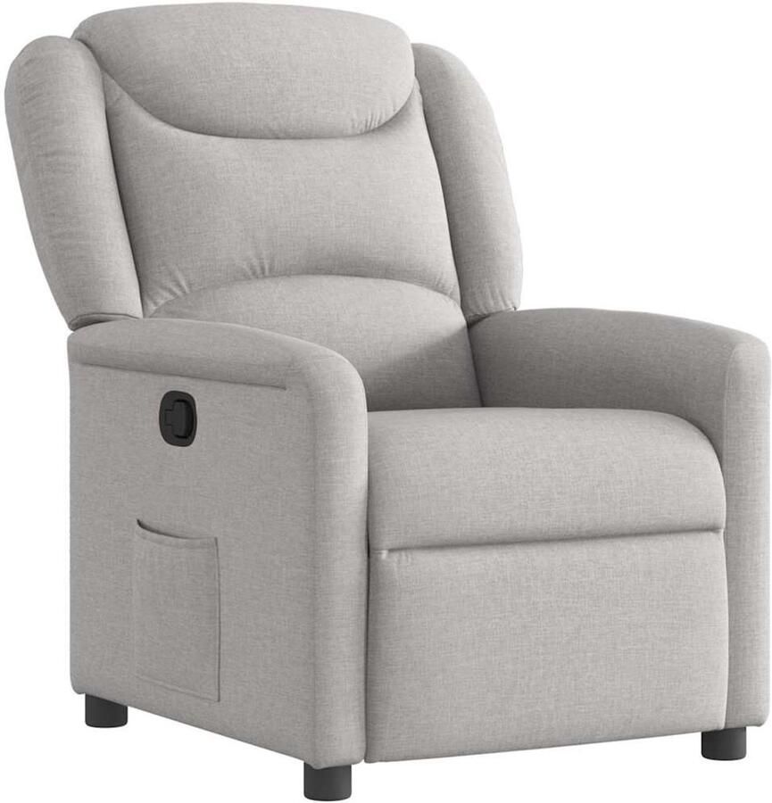 VidaXL Fauteuil verstelbaar stof wolk grijs