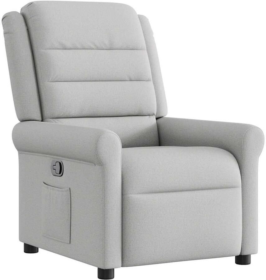 VidaXL Fauteuil verstelbaar stof wolk grijs