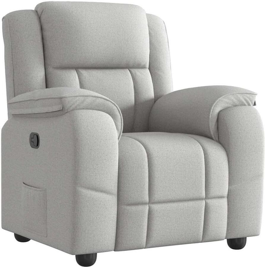 VidaXL Fauteuil verstelbaar stof wolk grijs - Foto 3
